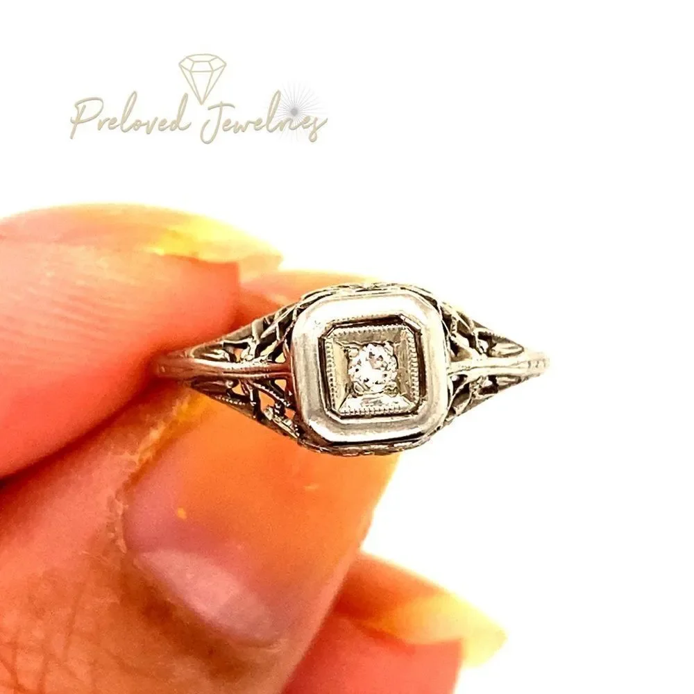 ‎Vintage 18k Diamond Ring